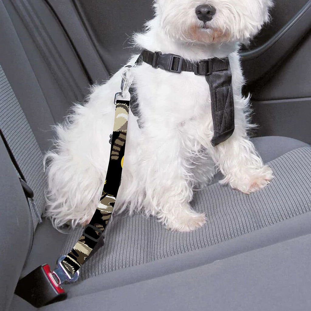 Raccoon And Banana Pattern Print Dog Seat Belt