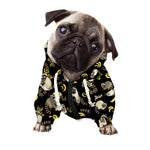 Raccoon And Banana Pattern Print Dog Zip Up Hoodie