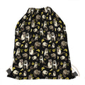 Raccoon And Banana Pattern Print Drawstring Bag