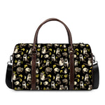 Raccoon And Banana Pattern Print Duffle Bag