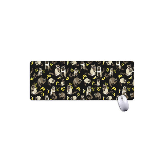 Raccoon And Banana Pattern Print Extended Mouse Pad