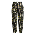 Raccoon And Banana Pattern Print Fleece Lined Knit Pants