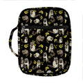 Raccoon And Banana Pattern Print Front Pocket Bible Bag