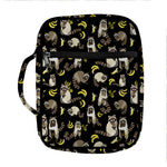 Raccoon And Banana Pattern Print Front Pocket Bible Bag