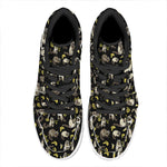 Raccoon And Banana Pattern Print High Top Leather Sneakers