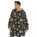 Raccoon And Banana Pattern Print Hoodie Blanket