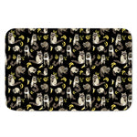 Raccoon And Banana Pattern Print Indoor Door Mat