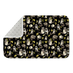 Raccoon And Banana Pattern Print Indoor Door Mat