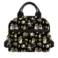 Raccoon And Banana Pattern Print Insulated Lunch Bag