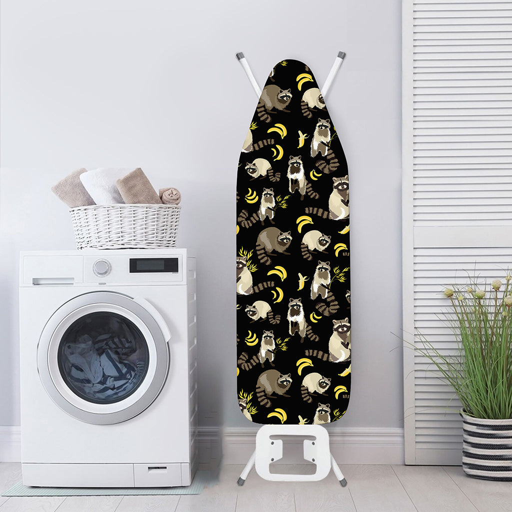 Raccoon And Banana Pattern Print Ironing Board Cover