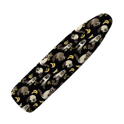 Raccoon And Banana Pattern Print Ironing Board Cover