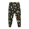 Raccoon And Banana Pattern Print Jogger Pants