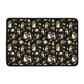 Raccoon And Banana Pattern Print Kitchen Mat