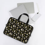 Raccoon And Banana Pattern Print Laptop Sleeve With Handle