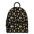 Raccoon And Banana Pattern Print Leather Backpack