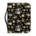 Raccoon And Banana Pattern Print Leather Bible Cover