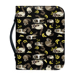 Raccoon And Banana Pattern Print Leather Bible Cover