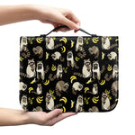 Raccoon And Banana Pattern Print Leather Bible Cover
