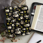 Raccoon And Banana Pattern Print Leather Bible Cover