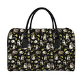 Raccoon And Banana Pattern Print Leather Duffel Bag