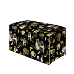 Raccoon And Banana Pattern Print Leather Tissue Box Cover