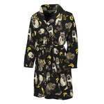 Raccoon And Banana Pattern Print Men's Bathrobe