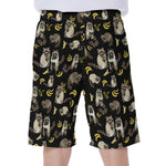 Raccoon And Banana Pattern Print Men's Beach Shorts