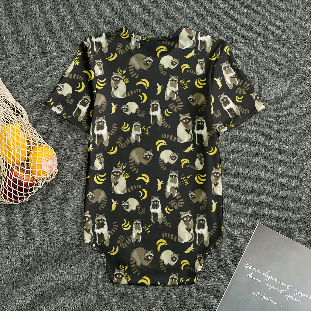 Raccoon And Banana Pattern Print Men's Bodysuit