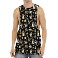Raccoon And Banana Pattern Print Men's Muscle Tank Top
