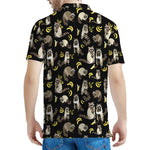 Raccoon And Banana Pattern Print Men's Polo Shirt
