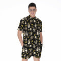 Raccoon And Banana Pattern Print Men's Romper