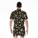 Raccoon And Banana Pattern Print Men's Rompers
