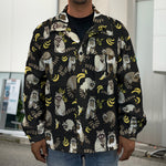 Raccoon And Banana Pattern Print Men's Shirt Jacket