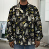 Raccoon And Banana Pattern Print Men's Shirt Jacket