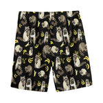 Raccoon And Banana Pattern Print Men's Sports Shorts