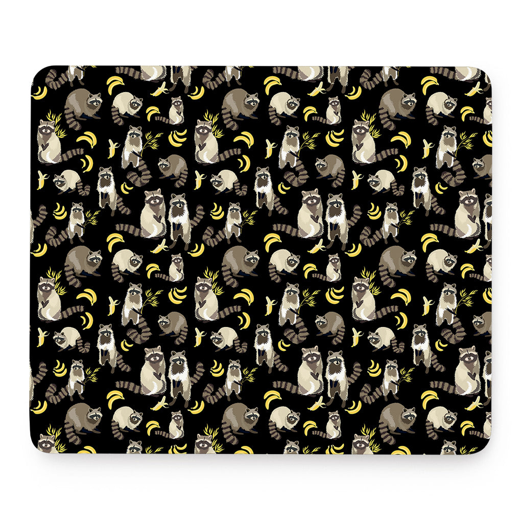 Raccoon And Banana Pattern Print Mouse Pad
