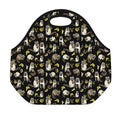 Raccoon And Banana Pattern Print Neoprene Lunch Bag