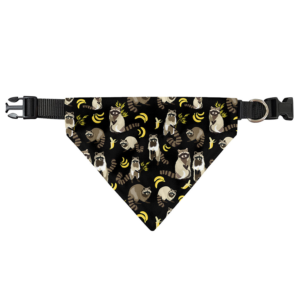 Raccoon And Banana Pattern Print Over The Collar Dog Bandana