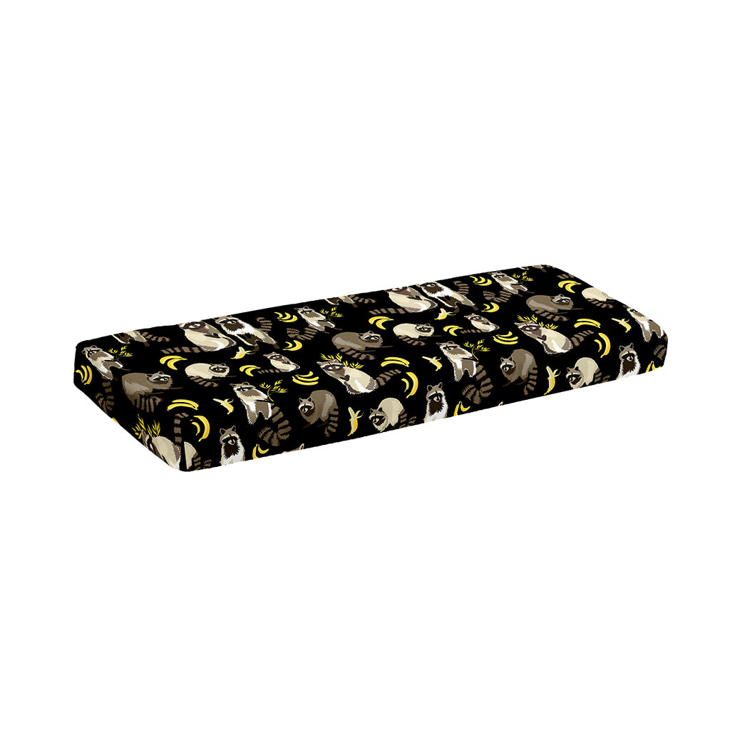 Raccoon And Banana Pattern Print Piano Keyboard Cover