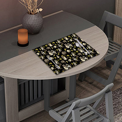 Raccoon And Banana Pattern Print Placemat