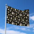 Raccoon And Banana Pattern Print Polyester Flag