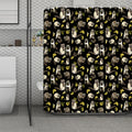 Raccoon And Banana Pattern Print Polyester Shower Curtain