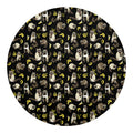 Raccoon And Banana Pattern Print Round Blanket