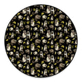 Raccoon And Banana Pattern Print Round Floor Mat