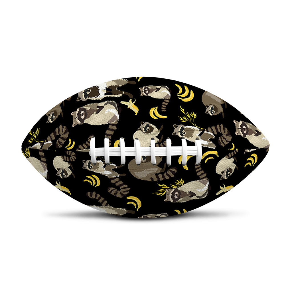 Raccoon And Banana Pattern Print Rugby Ball