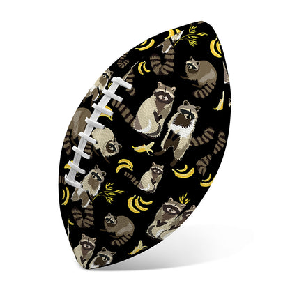 Raccoon And Banana Pattern Print Rugby Ball