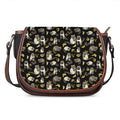 Raccoon And Banana Pattern Print Saddle Bag