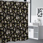 Raccoon And Banana Pattern Print Shower Curtain