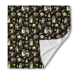 Raccoon And Banana Pattern Print Silk Bandana