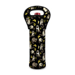 Raccoon And Banana Pattern Print Single Neoprene Wine Tote